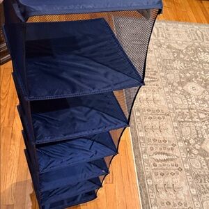 Navy Blue Hanging Closet Organizer 6 shelves for handbags,clothing,scarves